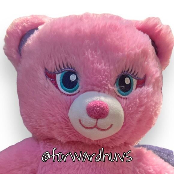 Enchanting Build-A-Bear Fairy Friends Pink Bear with Purple Wings - Picture 3 of 11